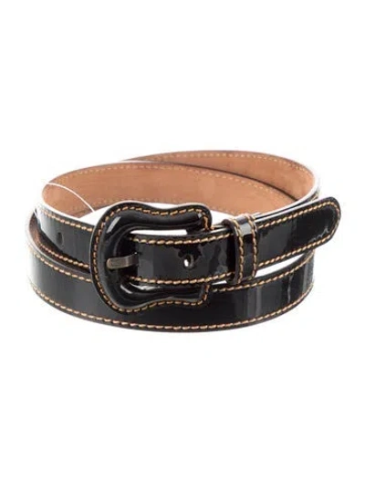 Pre-owned Fendi Skinny Patent Leather Belt In Multi