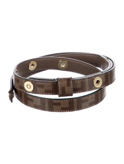 Pre-owned Fendi Skinny Waist Belt In Brown