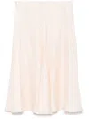 Fendi Ff Silk Midi Skirt In Yellow