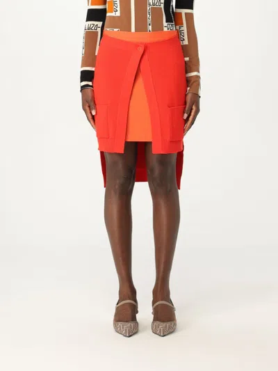 Fendi Skirt  Woman Color Orange In Red