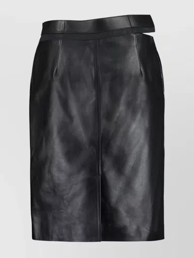 Fendi Skirt Leather Asymmetrical Waistband