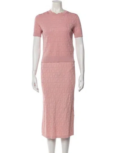 Pre-owned Fendi Skirt Set In Pink