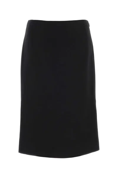 Fendi Skirt Silk Wool In Black