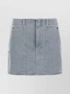Fendi Denim Mini Skirt In Gray