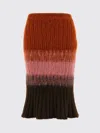 Fendi Gradient Mohair And Wool High-waisted Midi Skirt Clothing In Multi