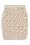 Fendi Beige Ff Cashmere And Wool Mini Skirt