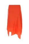 Fendi Asymmetrischer Midirock Aus Seide In Orange