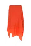 Fendi Asymmetrischer Midirock Aus Seide In Orange