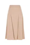 Fendi Ff Jacquard Silk Midi Skirt In Brown