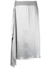 Fendi Asymmetrical Grey Skirt With Draped Detail In Gray
