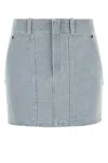 Fendi Denim Mini Skirt In Gray