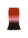 Fendi Gradient Mohair And Wool High-waisted Midi Skirt Clothing In Multi