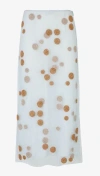 Fendi Tulle Skirt With All-over Macro Polka-dot Motif In Acquifer