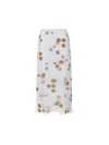Fendi Sheer Tulle Midi Skirt With Metallic Embroidery In Aquifer