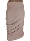 Fendi Rib-knit Wool Pencil Skirt In Ash