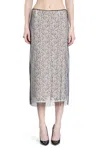 Fendi White Floral Lace Layered Midi Skirt In Beige