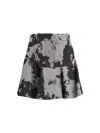 Fendi Women Denim Miniskirt With Animalier Motif In Black