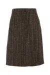 Fendi Women Multicolor Tweed Skirt In Brown