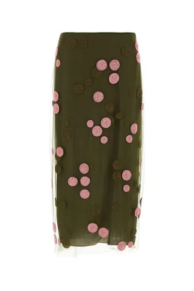 【送料&関税込】Fendi Military Green Tulle Skirt Fendi Dark Green Tulle Skirt In Darkgreen | ModeSens
