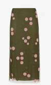 Fendi Sheer Overlay Embroidered Tulle Skirt In Green