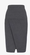 Fendi Women's Anthracite Gray Striped Midi Skirt In Grey