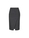 Fendi Women's Anthracite Gray Striped Midi Skirt In Multicolor