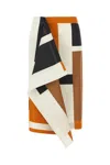 Fendi Multicolour Printed Poplin Skirt In Orangeash