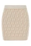 Fendi Beige Ff Cashmere And Wool Mini Skirt In Printed