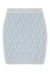 Fendi Wool And Cashmere Mini Skirt Skirts Light Blue In Printed