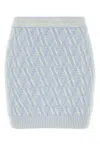 Fendi Wool And Cashmere Mini Skirt Skirts Light Blue In Printed