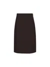 Fendi Aubergine Wool Skirt In Red