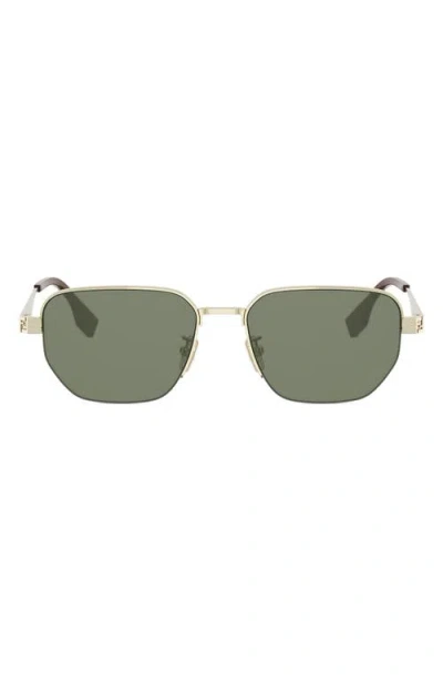 Fendi Sky 55mm Rectangular Sunglasses In Green