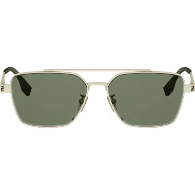 Fendi Sky 57mm Rectangular Sunglasses In Metallic