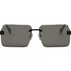 Fendi Sky 59mm Rimless Geometric Sunglasses In Black