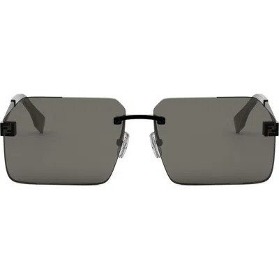 Fendi Sky 59mm Rimless Geometric Sunglasses In Black