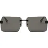 Fendi Sky 59mm Rimless Geometric Sunglasses In Black