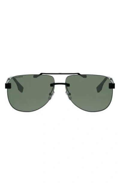 Fendi Sky 61mm Polarized Pilot Sunglasses In Black
