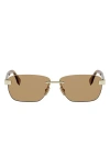 Fendi Sky 61mm Rectangular Sunglasses In Gold