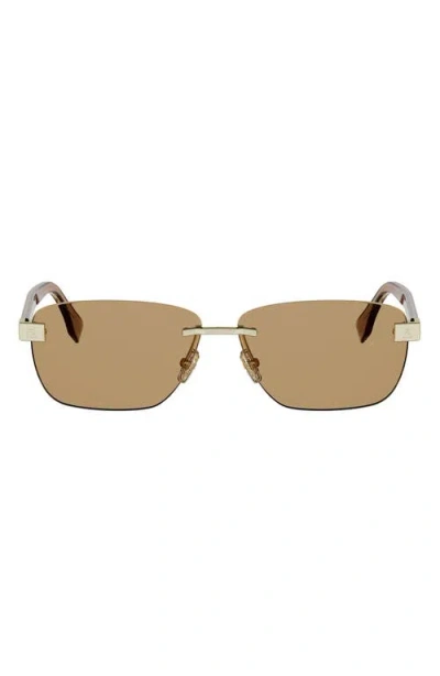 Fendi Sky 61mm Rectangular Sunglasses In Gold