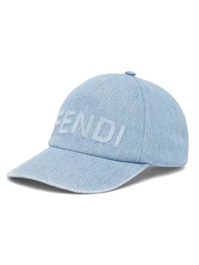 Fendi Light Blue Denim Baseball Cap