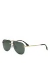 Fendi Sky Pilot Sunglasses, 61mm In Gold/green Solid