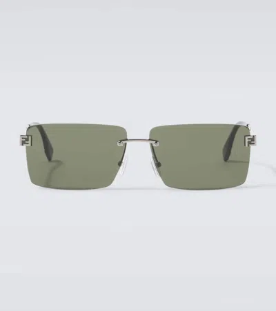 Fendi Sky Rectangular Sunglasses In Green
