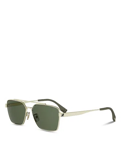 Fendi Sky Rectangular Sunglasses, 57mm In Gold