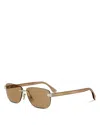 Fendi Sky Rectangular Sunglasses, 61mm In Gold