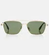 Fendi Sky Rectangular Sunglasses In Green