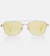 Fendi Sky Rectangular Sunglasses In Silver