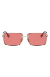 Fendi Sky Rimless Rectangular Sunglasses In Metallic