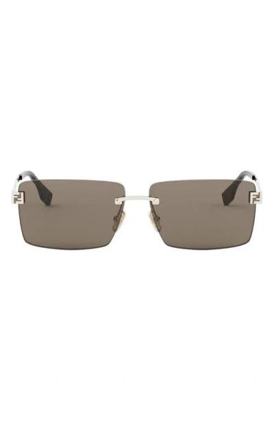 Fendi Sky Rimless Rectangular Sunglasses In Multi