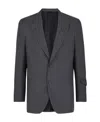 Fendi Slanted Pocket Single-breasted Blazer In Blue