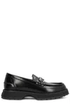 FENDI SLEEK SMOOTH LEATHER O'LOCK LOAFERS FOR MEN IN BLACK FOR FW23
